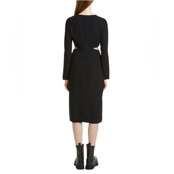 BIRGITTE HERSKIND Ignes Cutout Long Sleeve Sheath Dress In Black - Picture 4 of 11